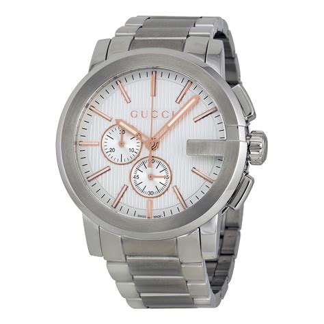 gucci interlocking g watch silver|gucci gunmetal tone chronograph watch.